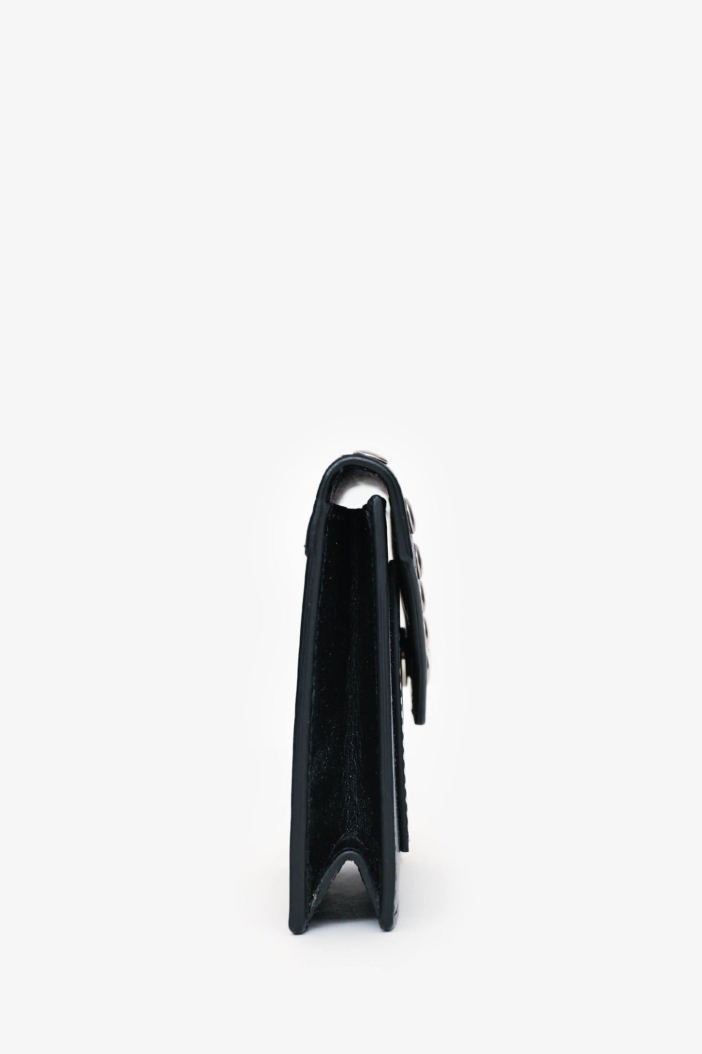 Celine Black Leather Silver Stud Cardholder