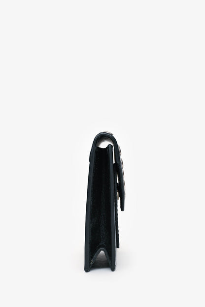 Celine Black Leather Silver Stud Cardholder