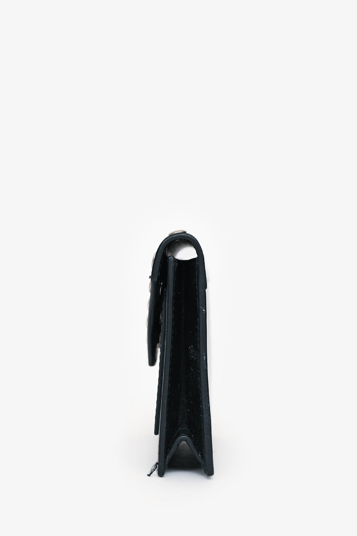 Celine Black Leather Silver Stud Cardholder