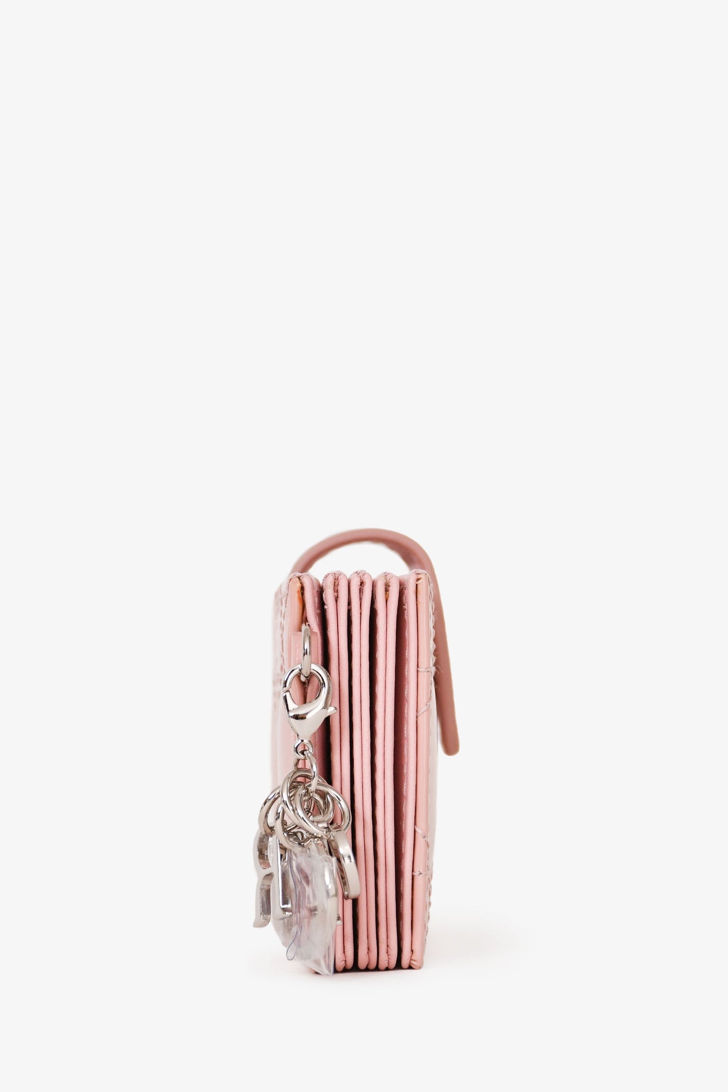 Christian Dior 2019 Pink Patent Leather Lady Dior Jasmine Card Holder