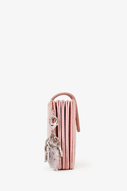 Christian Dior 2019 Pink Patent Leather Lady Dior Jasmine Card Holder