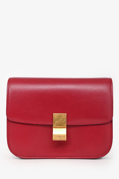 Celine 2012 Red Leather Medium Box Crossbody (As Is)
