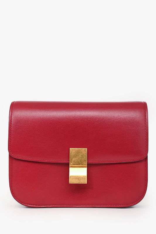 Celine 2012 Red Leather Medium Box Crossbody (As Is)