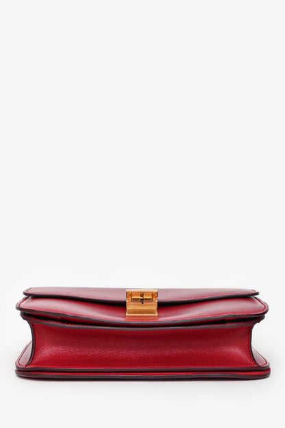 Celine 2012 Red Leather Medium Box Crossbody (As Is)
