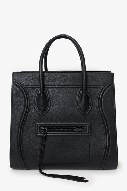 Celine Black Leather Medium Phantom Luggage Bag