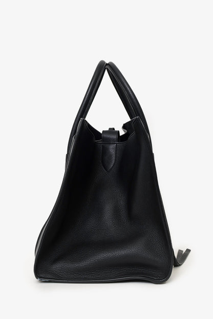 Celine Black Leather Medium Phantom Luggage Bag