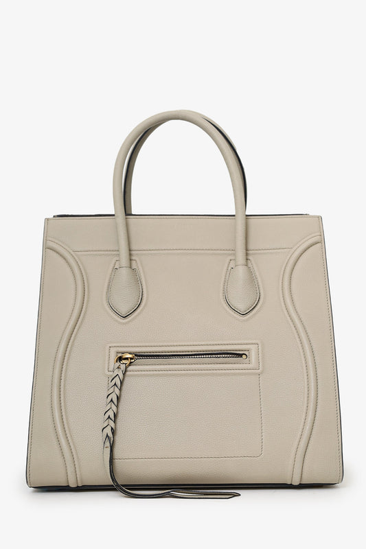 Celine Grey Leather Medium Phantom Luggage Bag