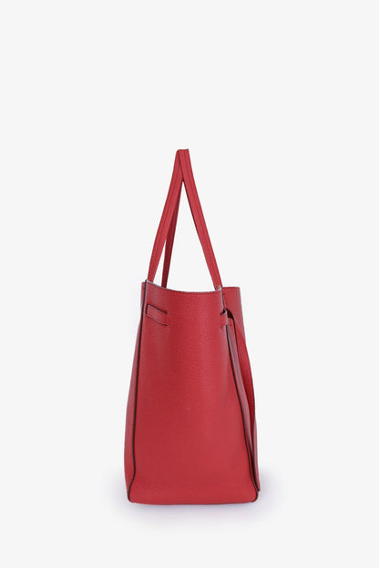 Celine Red Leather Small Phantom Cabas Tote