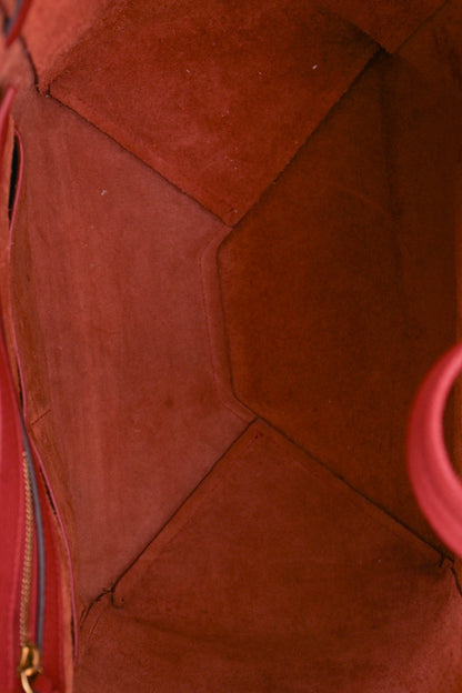 Celine Red Leather Small Phantom Cabas Tote
