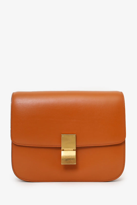 Celine Tan Leather Medium Box Bag