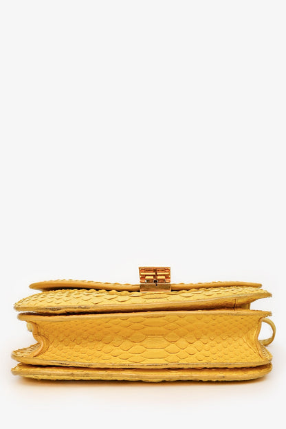 Celine Yellow Python Medium Crossbody Bag (As Is)