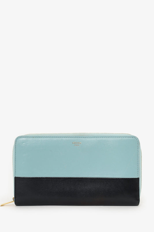 Celine Blue/Black Leather Continental Wallet (As Is)
