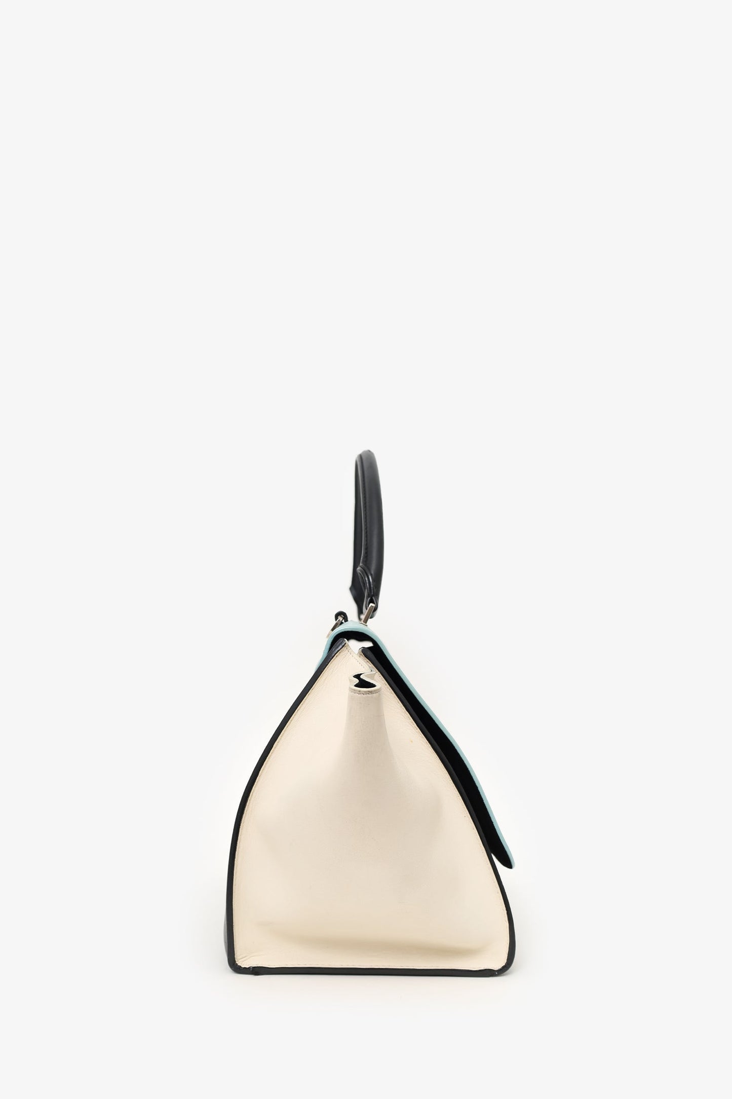 Celine Blue/Green Leather Small Trapeze Bag with Strap