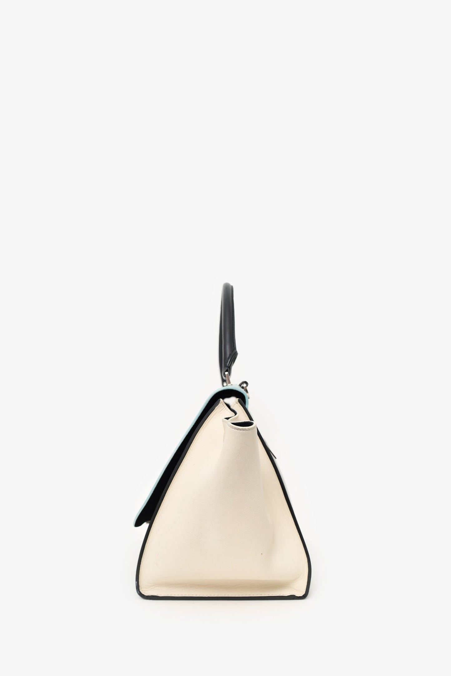 Celine Blue/Green Leather Small Trapeze Bag with Strap