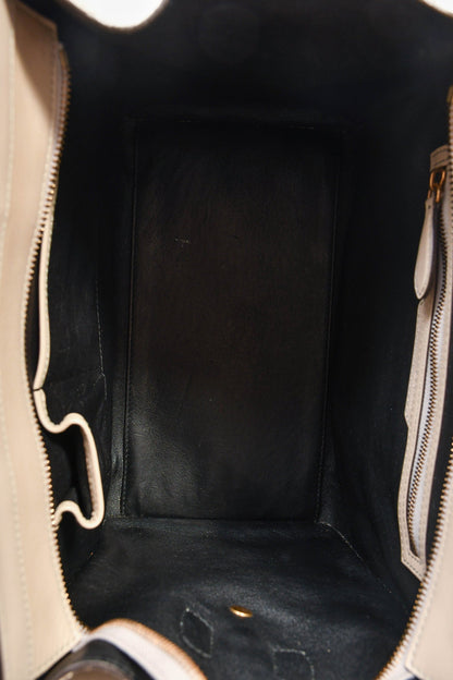 Celine Grey Leather Snakeskin Mini Luggage Bag (As Is)