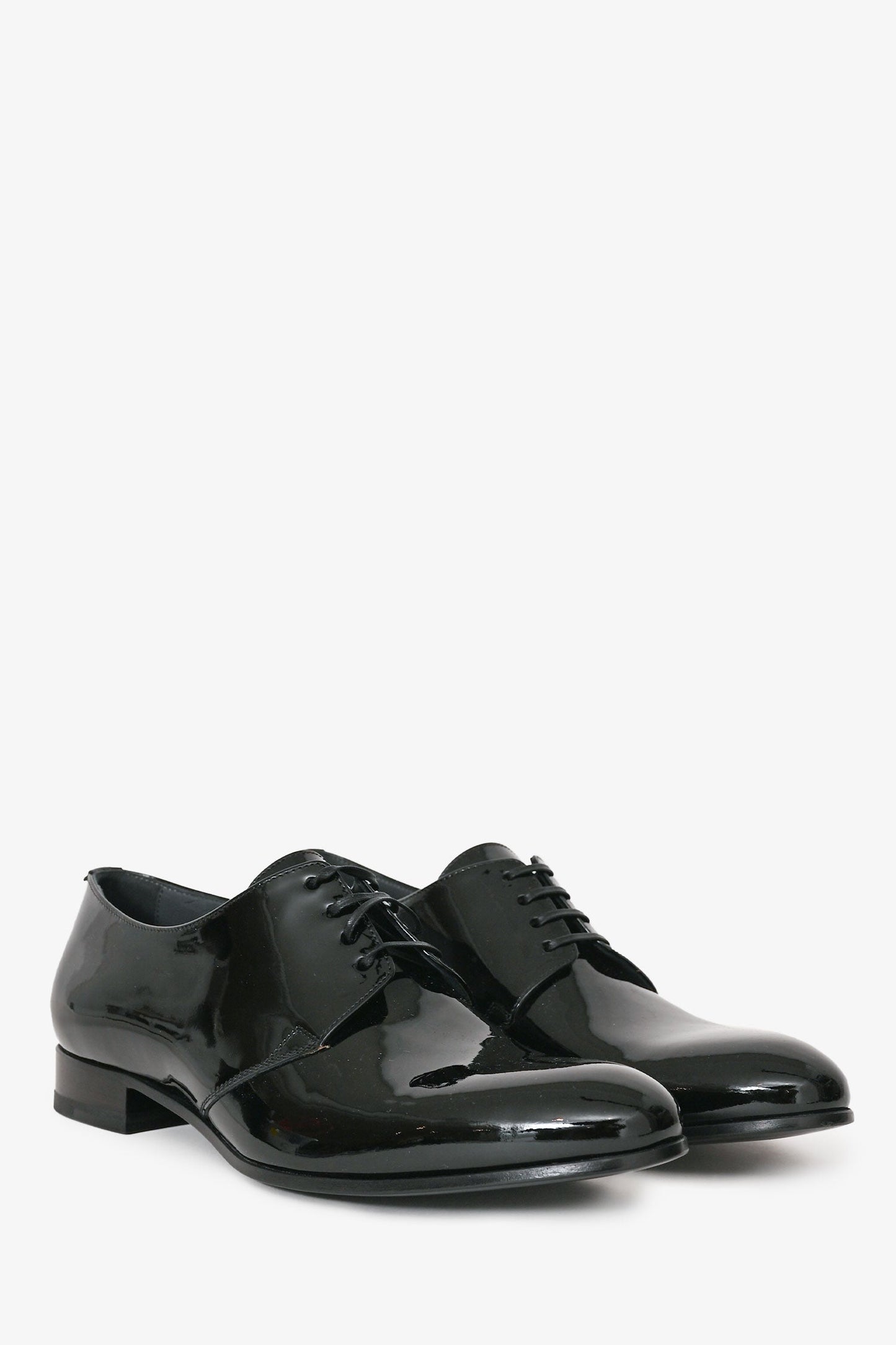 Christian Dior Black Patent Leather Derby Shoes Size 38
