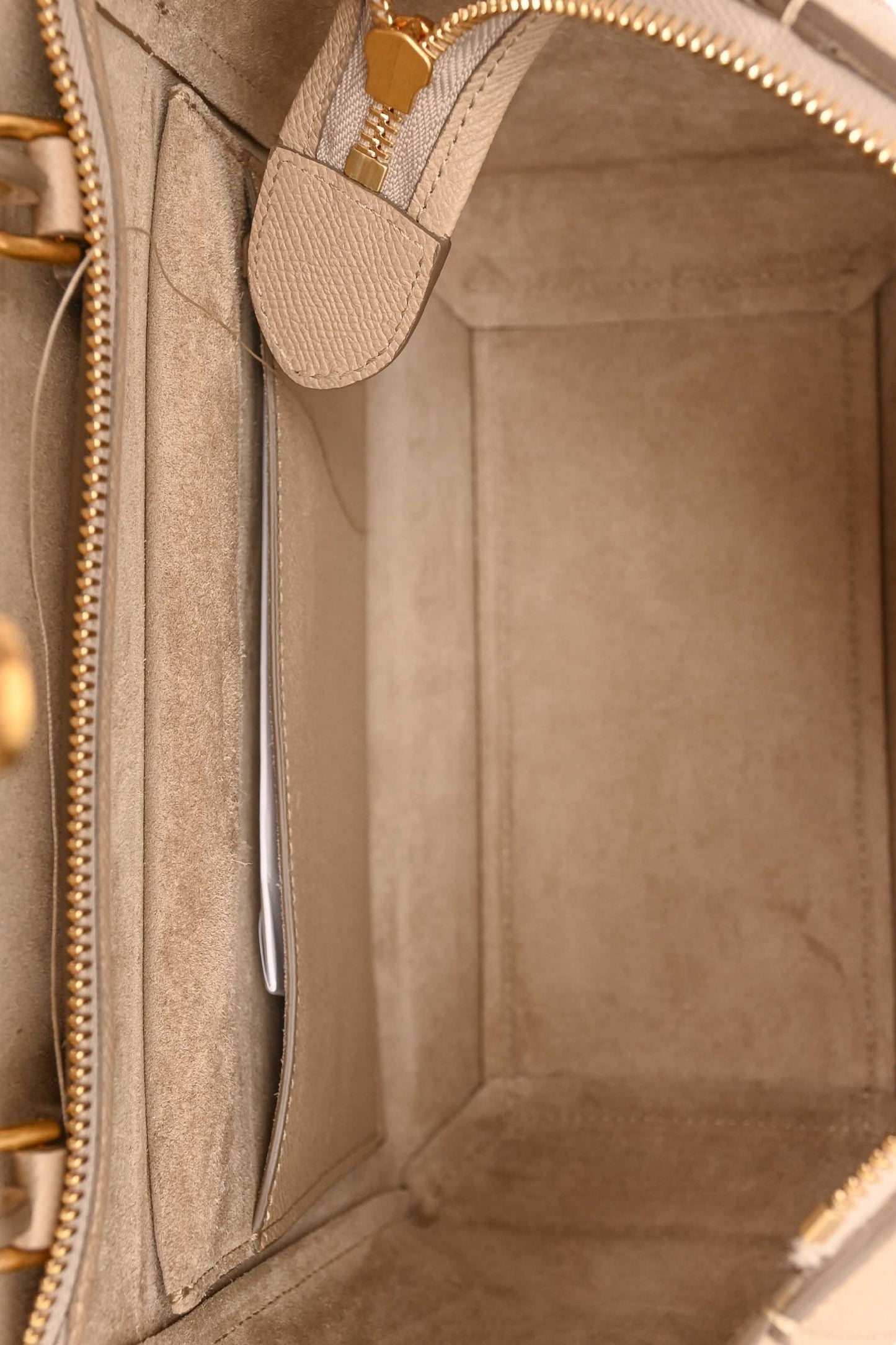 Celine 2018 Beige Leather Micro Belt Bag with Strap