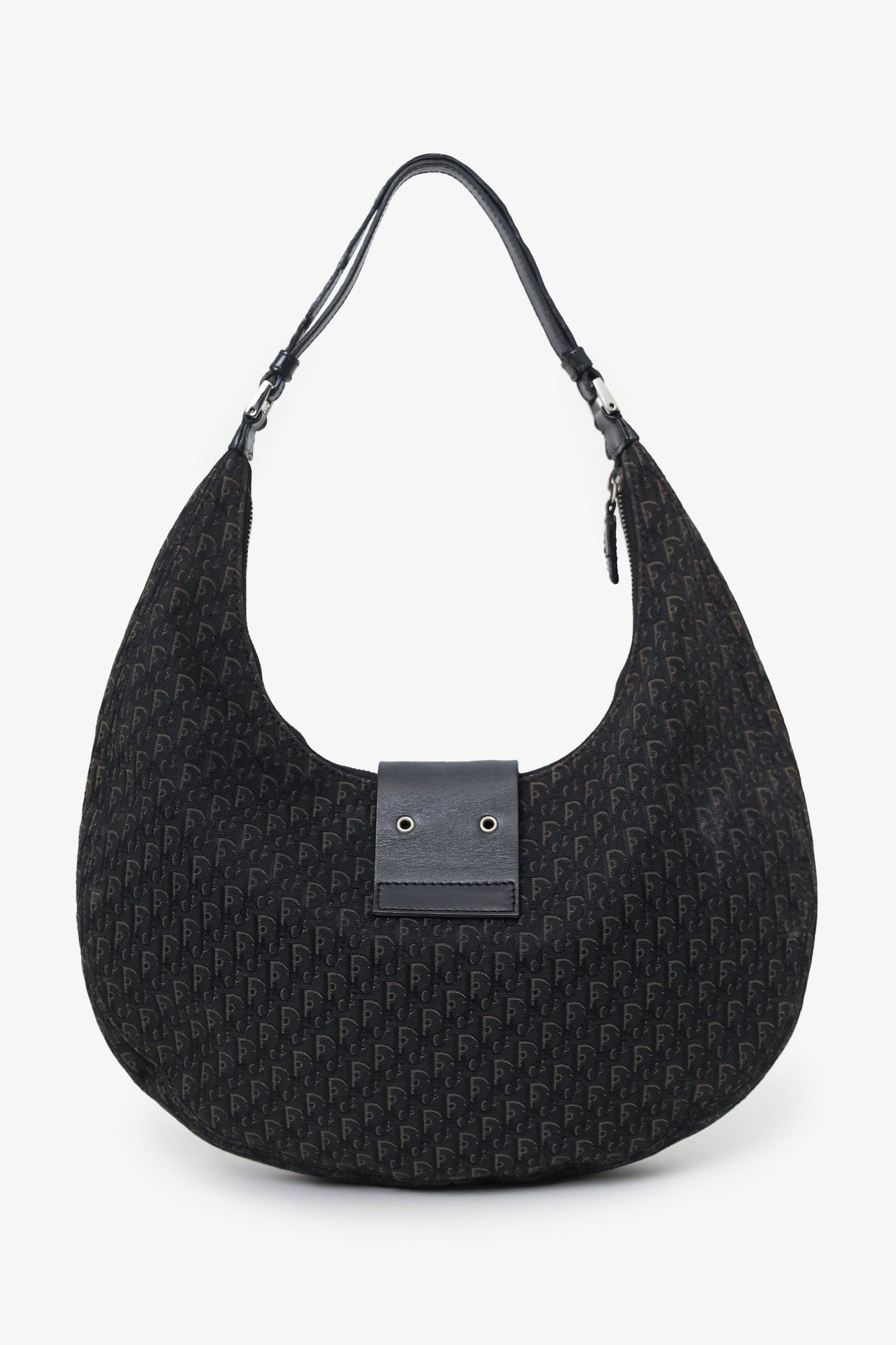 Christian Dior 2005 Black Diorissimo Canvas and Leather Street Chic Crossbody