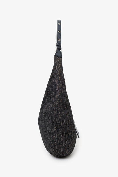 Christian Dior 2005 Black Diorissimo Canvas and Leather Street Chic Crossbody