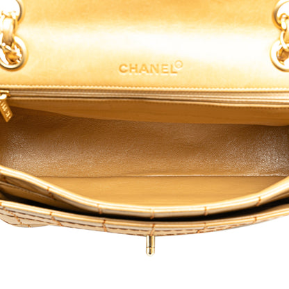 Tan Chanel Lambskin Wild Stitch Chocolate Bar Chain Flap Shoulder Bag