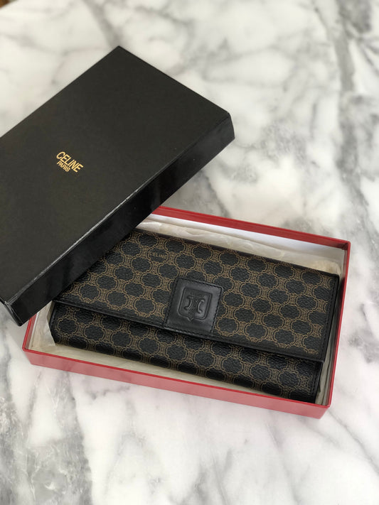 CELINE  Long Wallet Black Vintage 66c45f