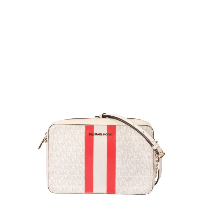 Michael Kors Jet Set Logo Stripe Camera Crossbody Bag