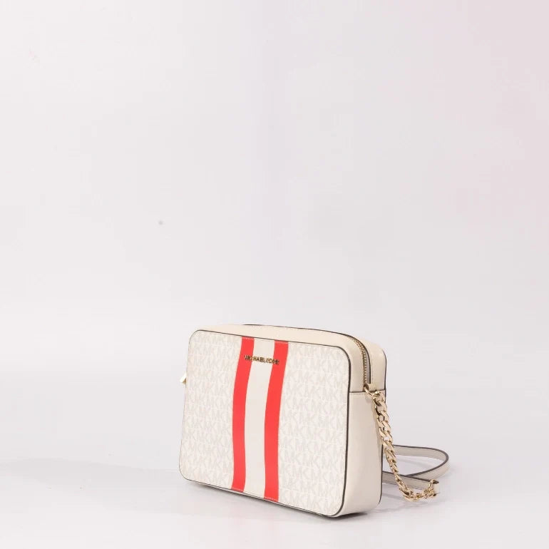 Michael Kors Jet Set Logo Stripe Camera Crossbody Bag