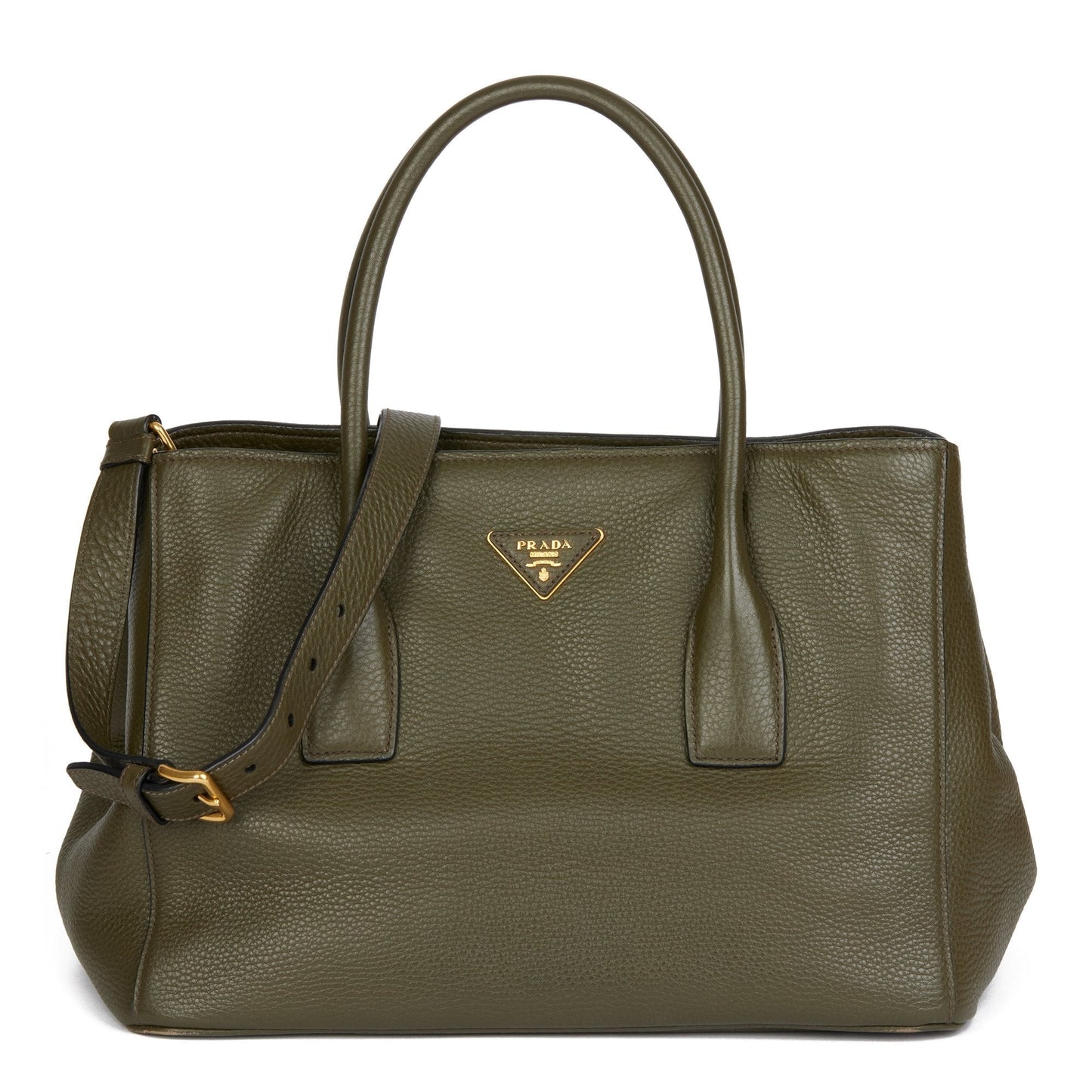 Prada Militare Saffiano Leather Daino Shopping Tote Shoulder Bag