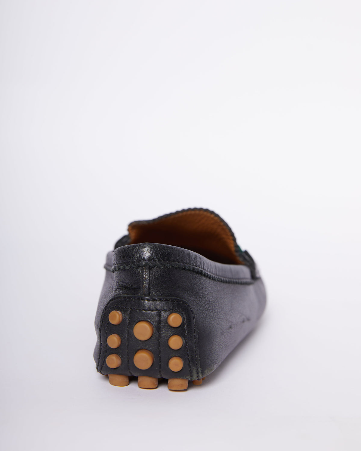 Gucci Men's Micro Leather Drivers Black Loafers