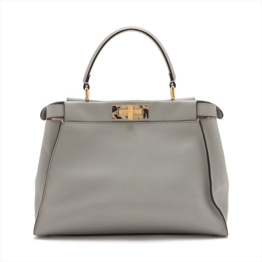 Fendi Peekaboo Regular 2-Way Bag in Grey with Tortoiseshell Accents