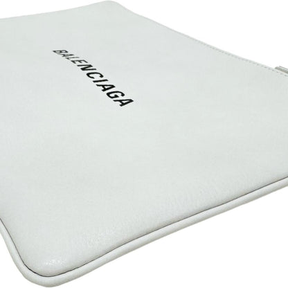 Balenciaga Leather Clutch Bag White