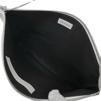 Balenciaga Leather Clutch Bag White