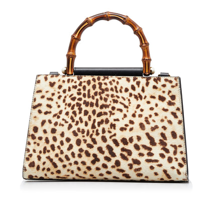 GUCCI Small Bamboo Nymphaea Pony Hair Satchel