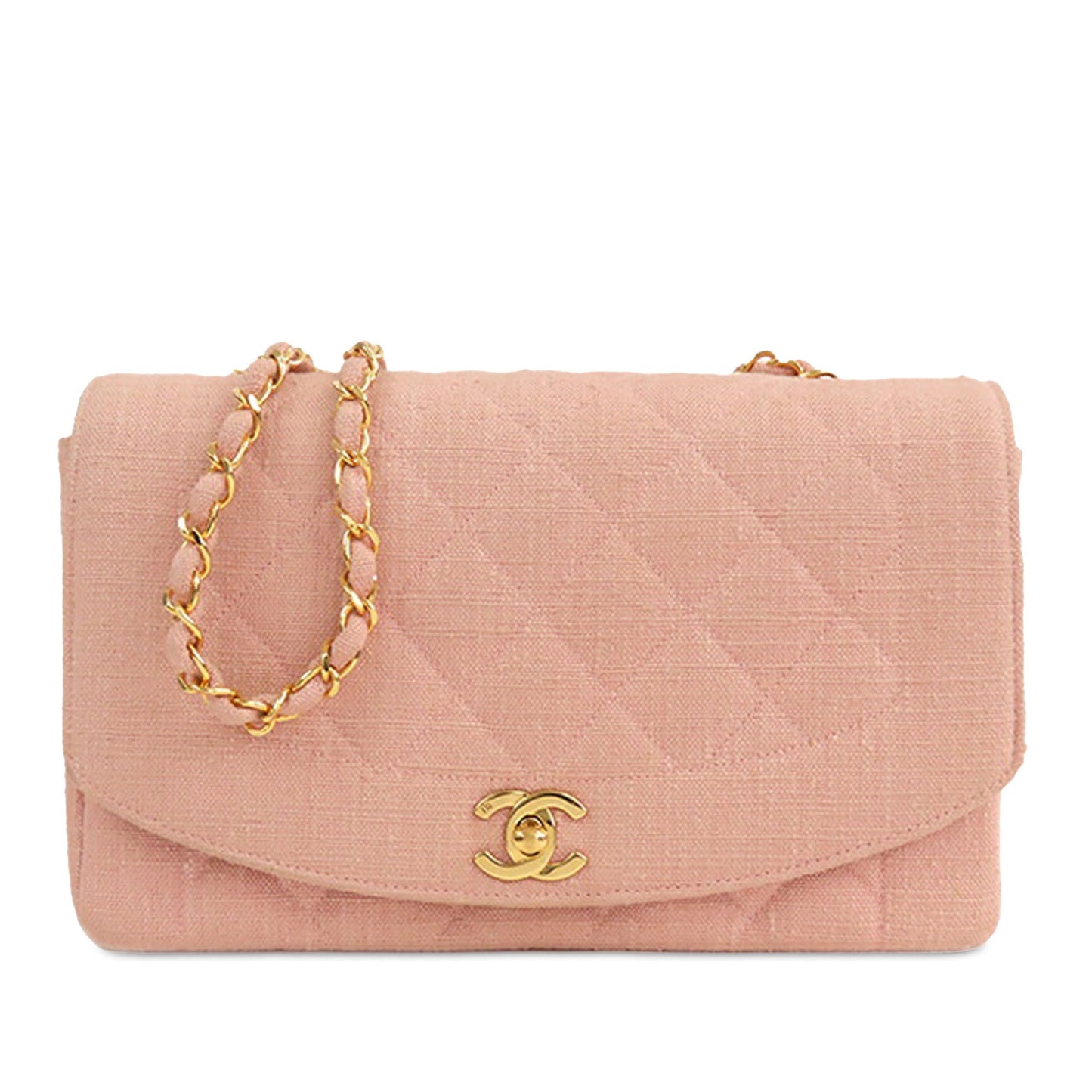 Pink Chanel Medium Canvas Diana Flap Crossbody Bag