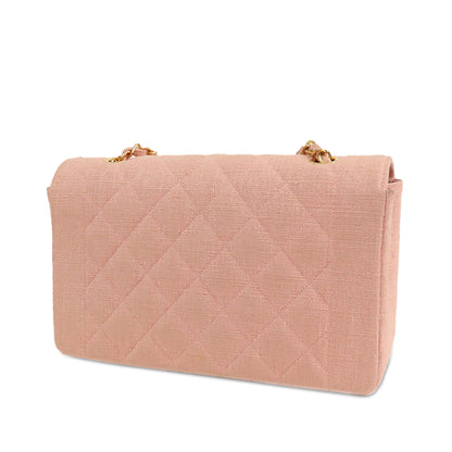 Pink Chanel Medium Canvas Diana Flap Crossbody Bag