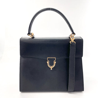 CELINE Handbag leather black Kelly type Women Used