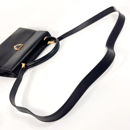 CELINE Handbag leather black Kelly type Women Used