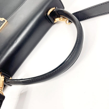 CELINE Handbag leather black Kelly type Women Used