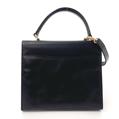 CELINE Handbag leather black Kelly type Women Used