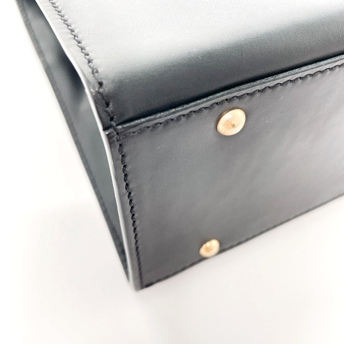 CELINE Handbag leather black Kelly type Women Used