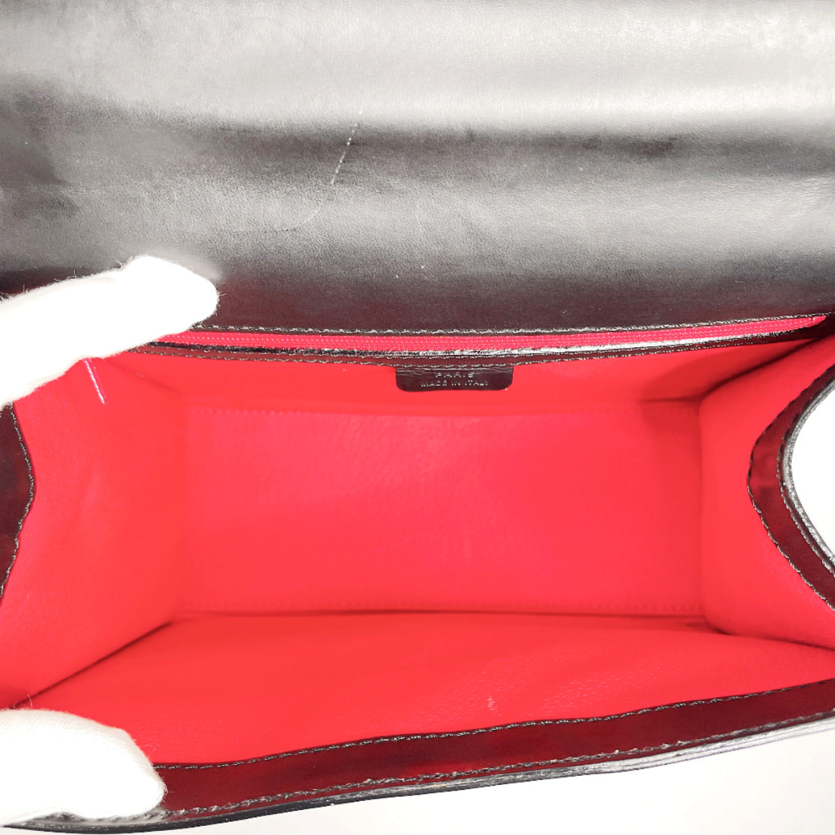CELINE Handbag leather black Kelly type Women Used