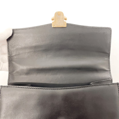 CELINE Handbag leather black Kelly type Women Used