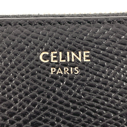 CELINE Long Wallet Purse leather black Christmas Collection Zippy wallet Women Used