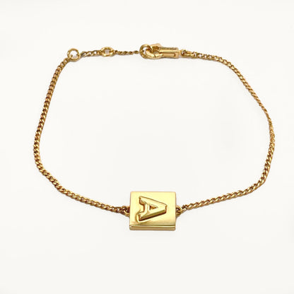 CELINE bracelet 46B1T6BRA.35OR Gold Plated gold Alphabet Women Used