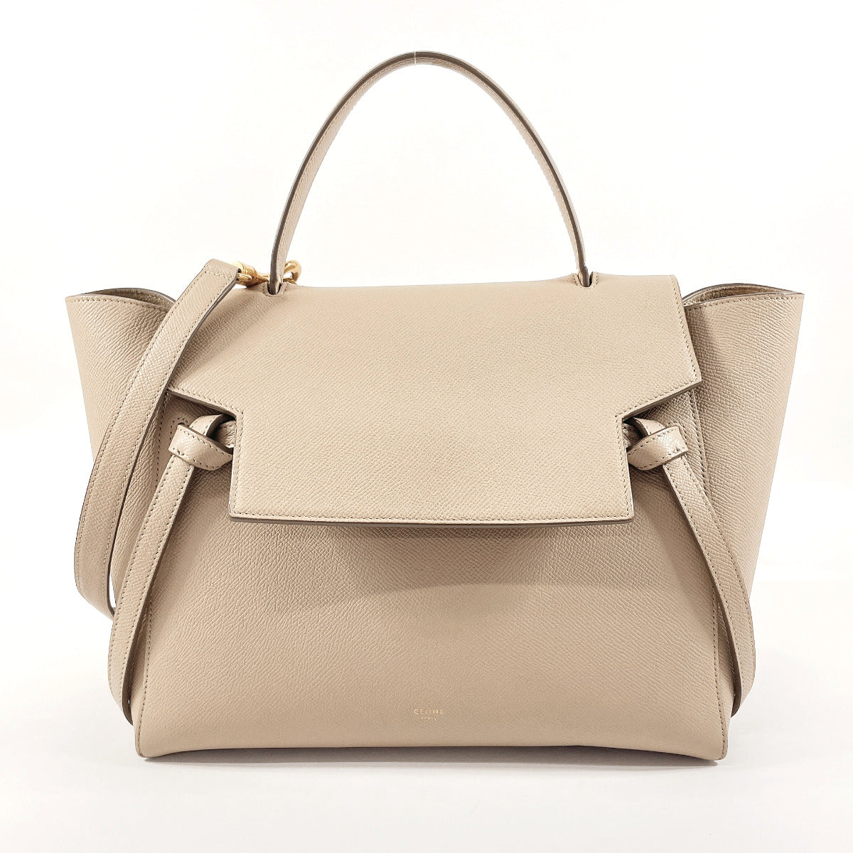 CELINE Shoulder Bag leather beige Belt bag mini Women Used