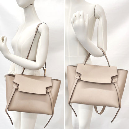 CELINE Shoulder Bag leather beige Belt bag mini Women Used