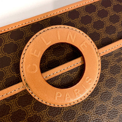 CELINE business bag PVC Brown vintage Macadam Women Used