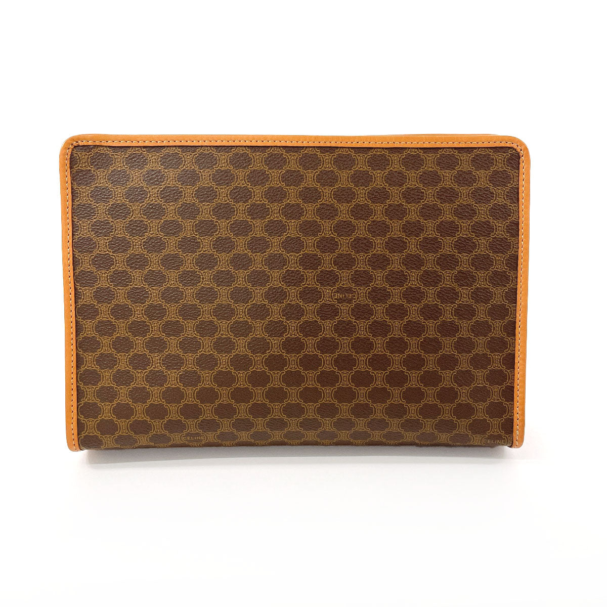 CELINE business bag PVC Brown vintage Macadam Women Used