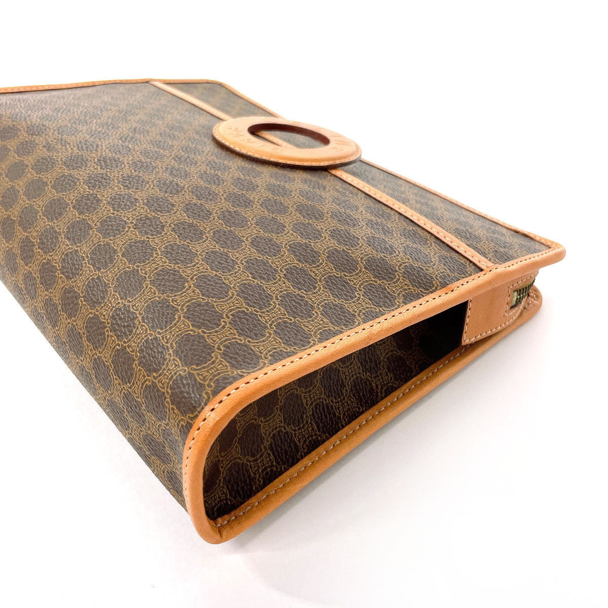 CELINE business bag PVC Brown vintage Macadam Women Used