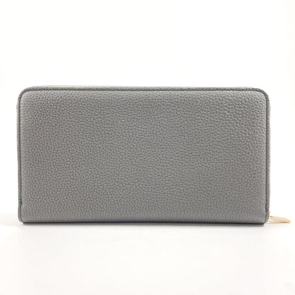 CELINE Long Wallet Purse 105003 leather gray Zip Around Large Zipped Multi-Function Women Used